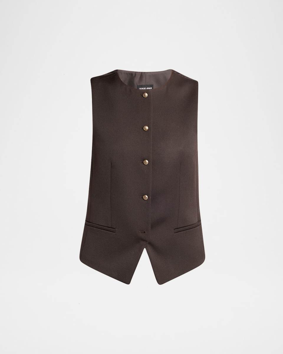 Single-Breasted Wool Vest